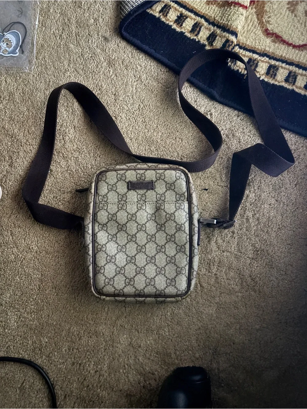Gucci Brown/Beige GG Canvas Messenger Crossbody